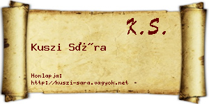 Kuszi Sára névjegykártya